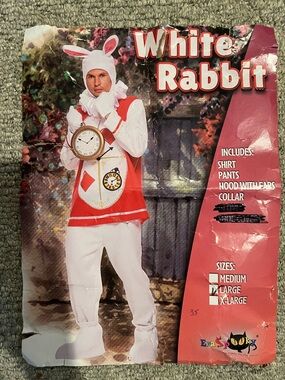 White Rabbit adult Costume  mens large